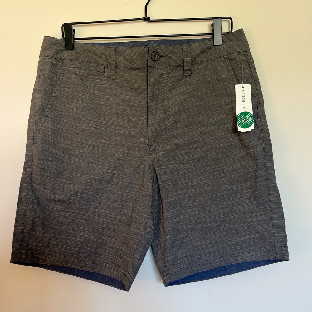 Stitch Fix FLAG & ANTHEM Harrell Textured Chino Short 8.5" Grey 32